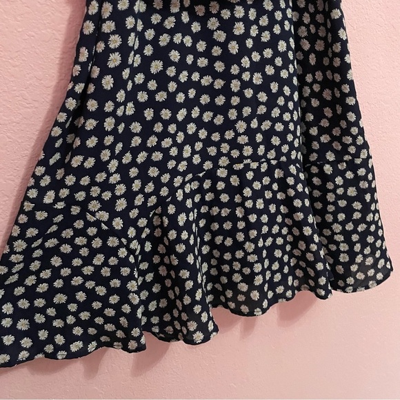 NWT Row A Godet scoop neck summer dress navy floral print A line size XL daisies - Picture 7 of 9